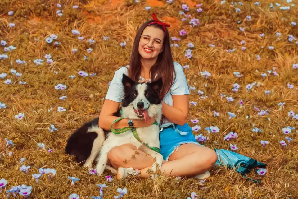 Dog with a gardening owner